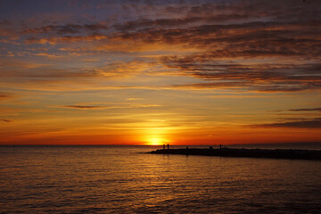 sunset over the sea in tuscant
