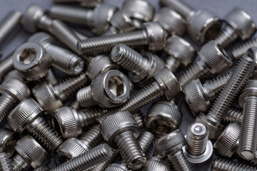 Lots of hexagon socket head cap screw (Gray background)