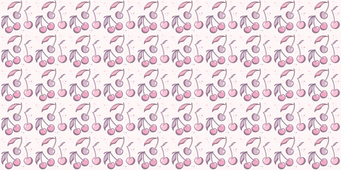 Cherry seamless repeat pattern vector background