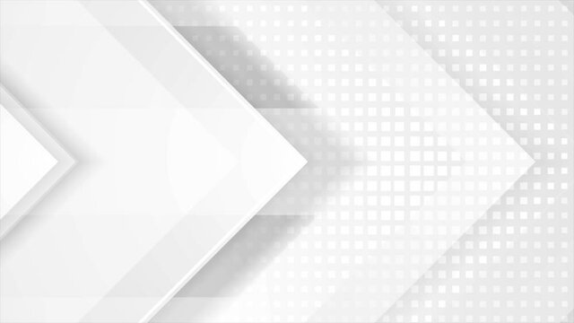 Technology motion design with white and grey paper arrows. Abstract geometric background. Seamless looping. Video animation Ultra HD 4K 3840x2160