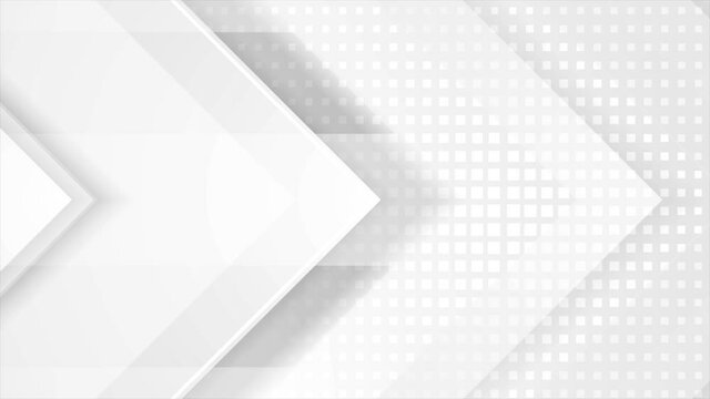 Technology motion design with white and grey paper arrows. Abstract geometric background. Seamless looping. Video animation Ultra HD 4K 3840x2160