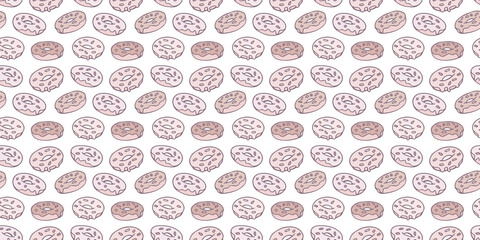 Donuts seamless repeat pattern background vector