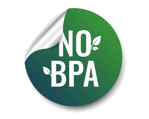 No BPA Label White Background With Gradient Mesh, Vector Illustration