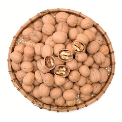 walnuts on a white background