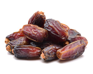 medjool dates on white background