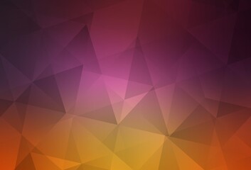 Light Pink, Yellow vector shining triangular layout.