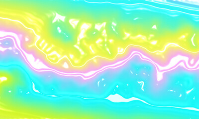 Fototapeta na wymiar Abstract liquid rainbow background. Colorful reflect texture on pastel color.