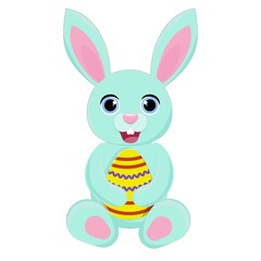 easter bunny with easter eggs