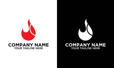 Fire Flame Logo design vector. Bonfire Silhouette Logotype icon