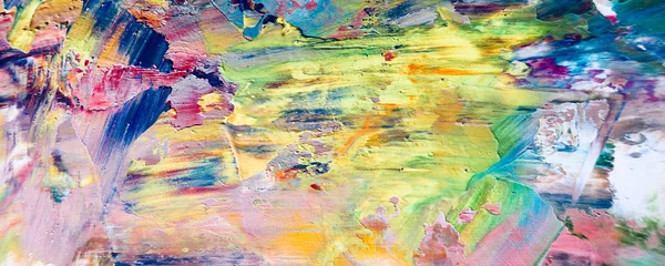 Bunter abstrakter Malereihintergrund. . Flüssige Tinte Farbtextur. Intensive Multicolor-Mischung aus lebendigen Ölfarben. Malen Sie Pinselstriche auf Leinwand für trendige Postertapeten © Valeriy