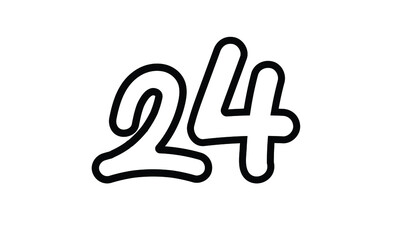 24 Casual Modern Line Art Number