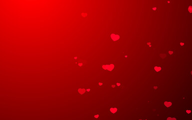 Valentine day red hearts on red background.