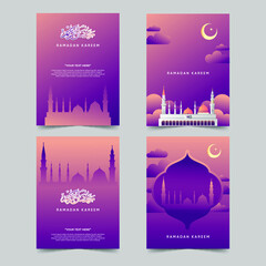 Ramadan Greeting Card gradient purple