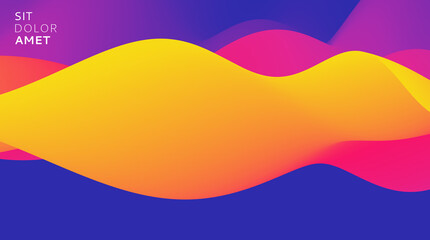 Abstract wavy background with modern gradient colors. Trendy liquid design. Modern pattern. Vector illustration for banners, flyers and presentation.