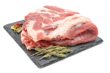 Fototapeta premium Raw pork ribs are isolated on a white background.