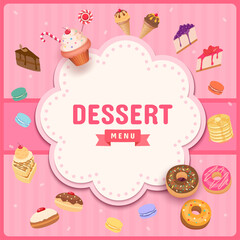 Illustration Dessert menu bakery and ice cream
