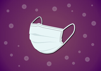 不織布マスクとウイルス、バイ菌、細菌のイラスト