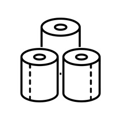 Toilet paper towel flat icon. Pictogram for web. Line stroke. Isolated on white background. Vector eps10