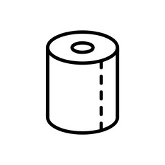 Toilet paper towel flat icon. Pictogram for web. Line stroke. Isolated on white background. Vector eps10