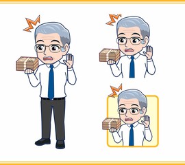 お金を持ったサラリーマンの男性