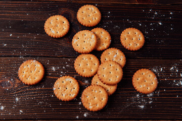 cookies on wooden background