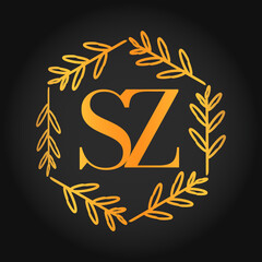 Simple Elegant Initial Letter Type SZ Logo Sign Symbol Icon, Logo Design Template