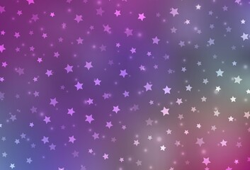 Light Multicolor vector layout with bright snowflakes, stars.