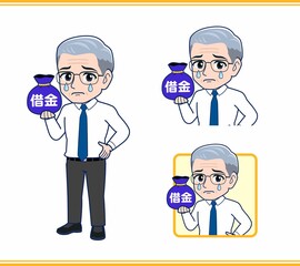 借金を抱えた年配のサラリーマン