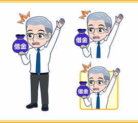 借金を抱えた年配のサラリーマン