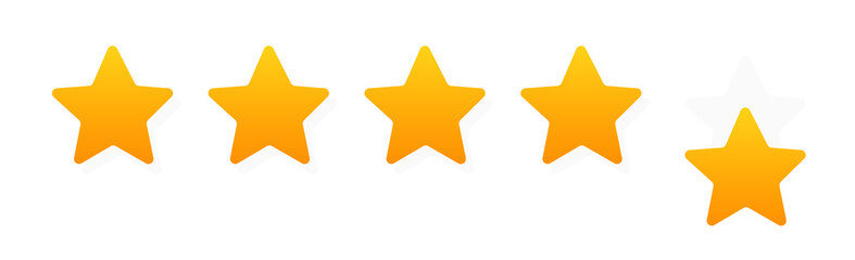 Five stars customer rating illustration.