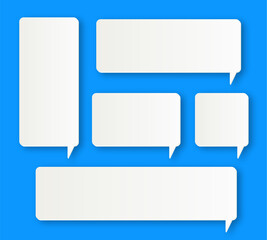 Communication speech bubble boxes , Comic speech bubble set, empty text box cloud, Comic paper cut speech bubble set