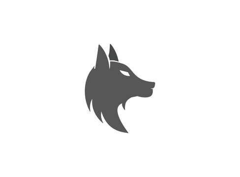 wolf head logo fox design