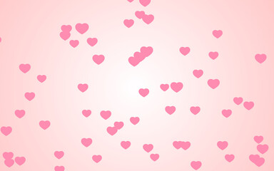 Valentine day pink hearts on pink background.