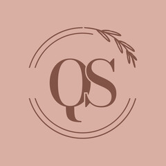 Simple Elegant Initial Letter Type QS Logo Sign Symbol Icon, Logo Design Template