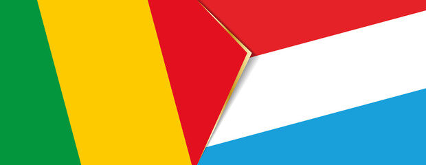 Mali and Luxembourg flags, two vector flags.
