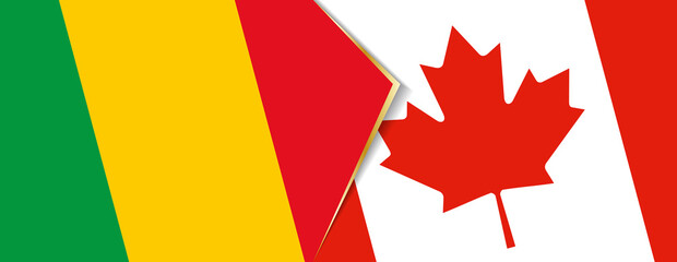 Mali and Canada flags, two vector flags.