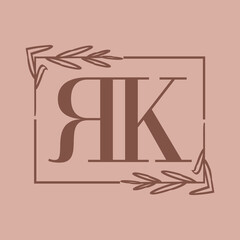 Simple Elegant Initial Letter Type RK Logo Sign Symbol Icon, Logo Design Template