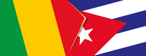 Fototapeta na wymiar Mali and Cuba flags, two vector flags.