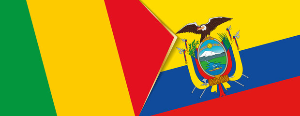 Mali and Ecuador flags, two vector flags.