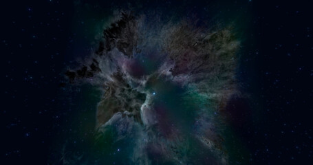 Fototapeta na wymiar 3d rendering. Space background with nebula and stars. Unlimited space. Graphic illustration.
