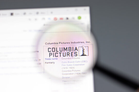 New York, USA - 15 February 2021: Columbia Pictures website in browser with company logo, Illustrative Editorial.