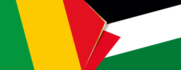 Mali and Palestine flags, two vector flags.