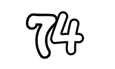 74 Casual Modern Line Art Number