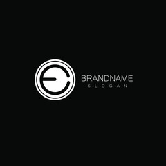 Fototapeta premium letter E. vector logo monogram minimalistic design on black background