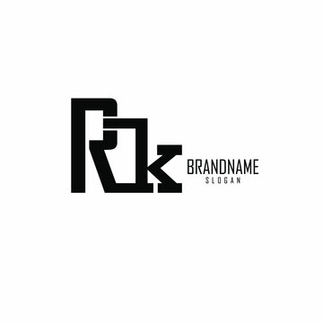 the letter RK. Monogram logo vector minimal design on white background