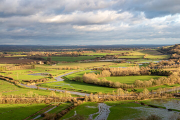 A view over the River Ouse towards Hamsey in Sussex, on a winters day