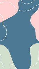 Vertical abstract background. Hand drawn various shapes and doodle objects. Use for Instagram stories. Contemporary modern trendy vector illustrations.