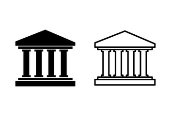 Bank icon set. bank vector icon, museum, university