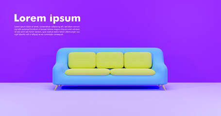 sofa background minimalist and colorful