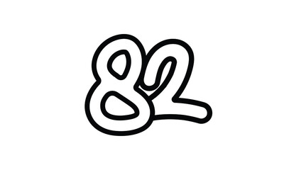 82 Casual Modern Line Art Number